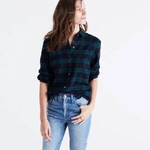 Madewell Classic Black Watch Plaid Button Down
